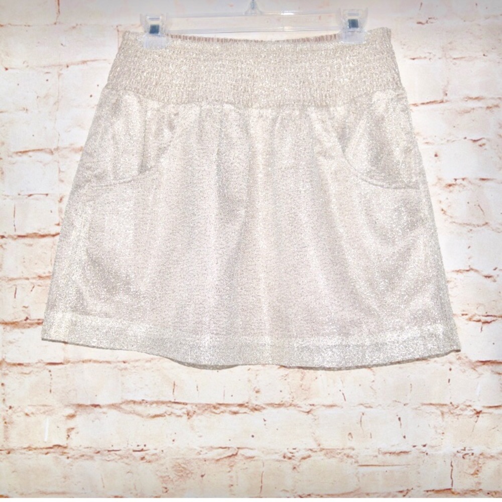 GAP Tan & Gold Threaded Skirt